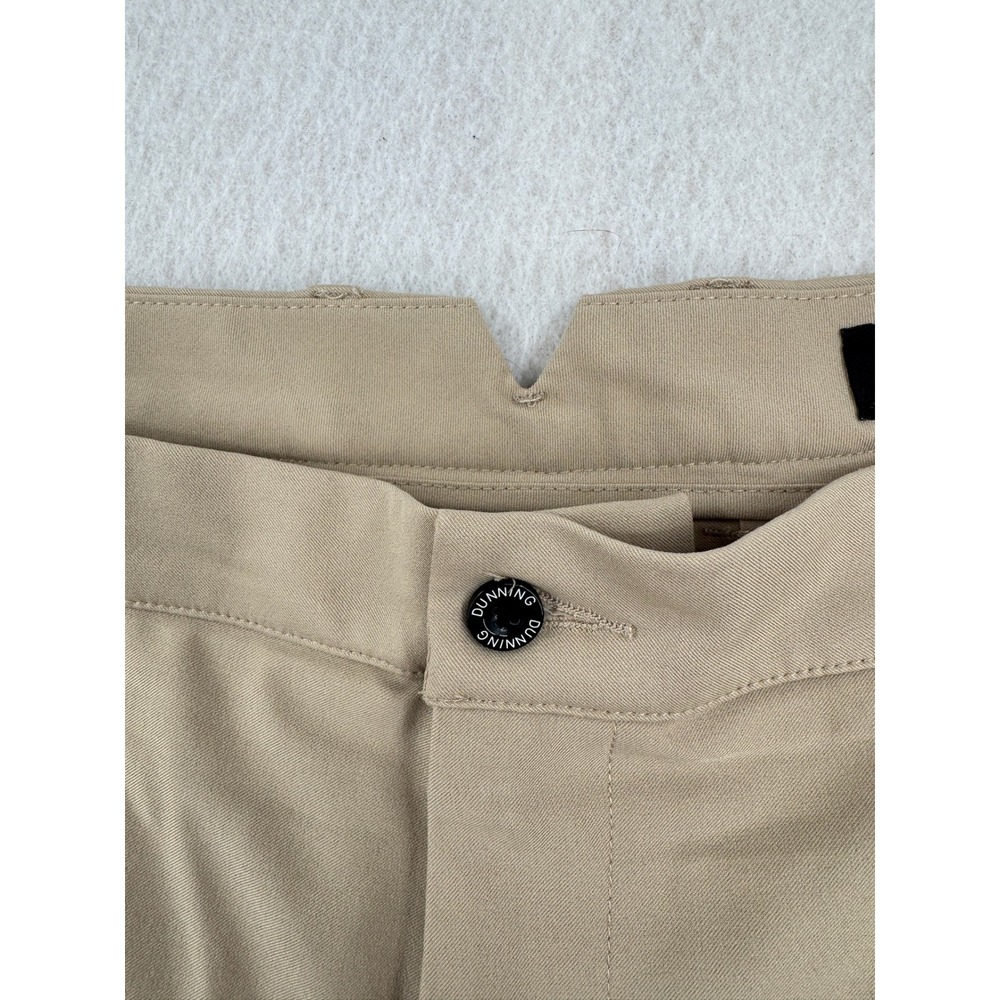 Dunning Golf Performance Shorts Mens 38 Khaki Tan Stretch Flat Front Athleisure - Picture 3 of 9